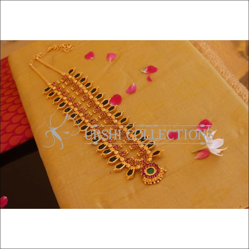 Kerala Style Gold Plated Nagapadam Palakka Long Necklace M2143 - Set