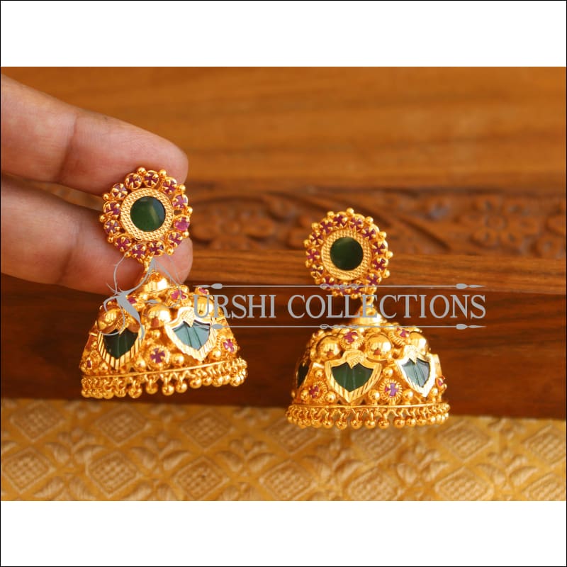 Combo of 5 One Gram 1 gm Gold Coated Traditional Ethnic Daily Wear Stud  Earrings Combo for Women and Girls