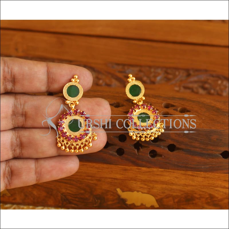 Kerala style Gold plated Palakka earrings M2157
