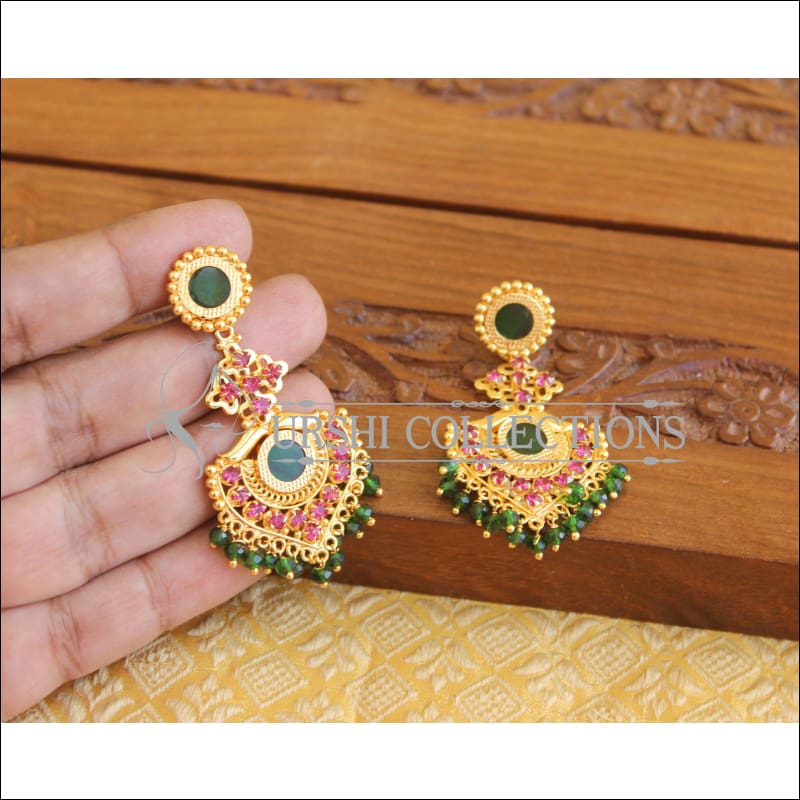 Kerala style Gold plated Palakka earrings M2221
