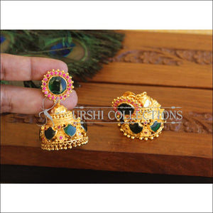 Kerala style Gold plated Palakka earrings M2343