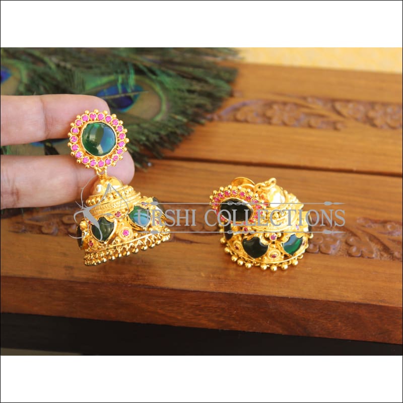 Kerala style Gold plated Palakka earrings M2343