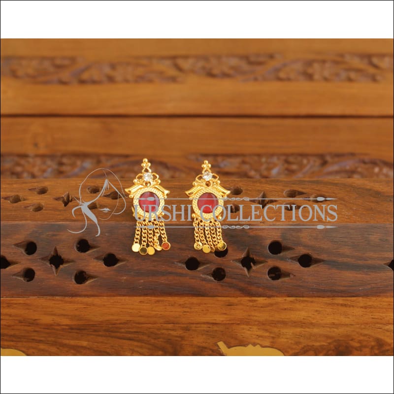 Kerala style Gold plated Palakka earrings M2348