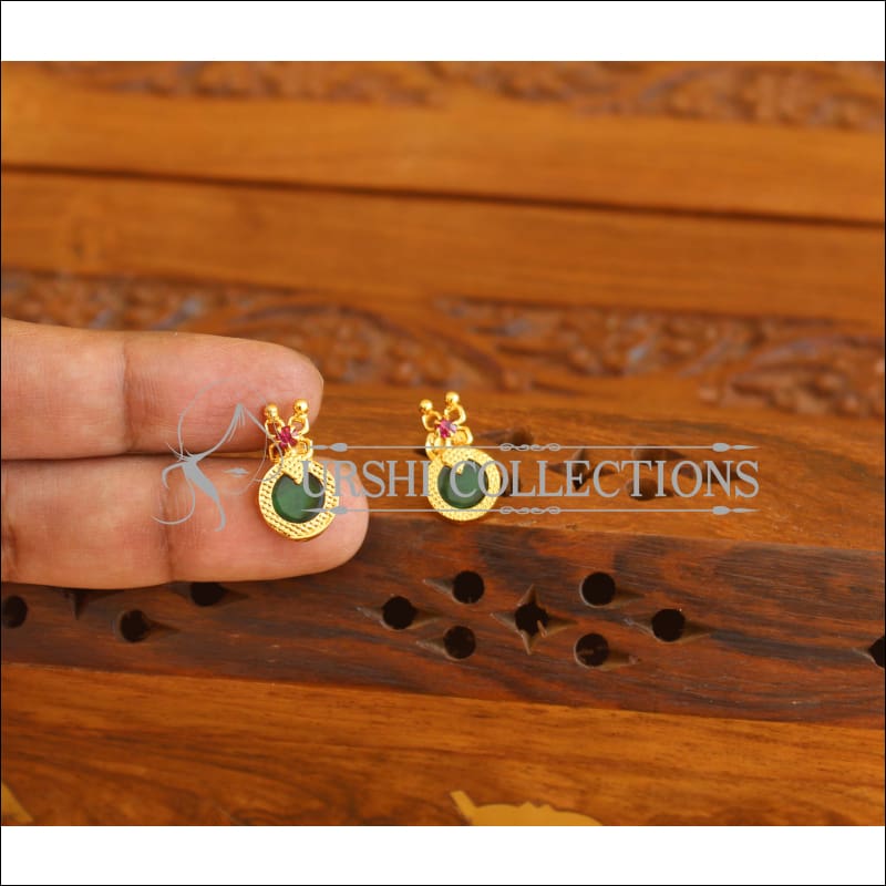 Kerala style Gold plated Palakka earrings M2350
