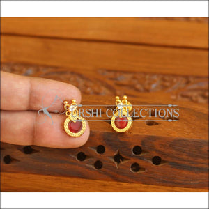 Kerala style Gold plated Palakka earrings M2351