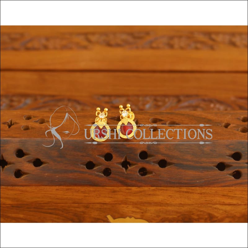 Kerala style Gold plated Palakka earrings M2351