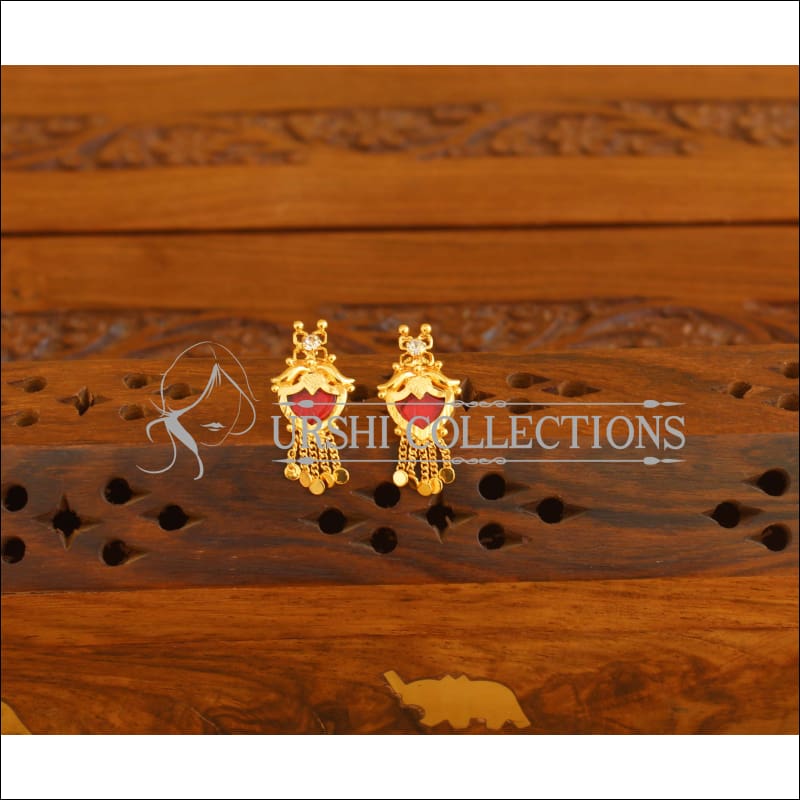 Kerala style Gold plated Palakka earrings M2353