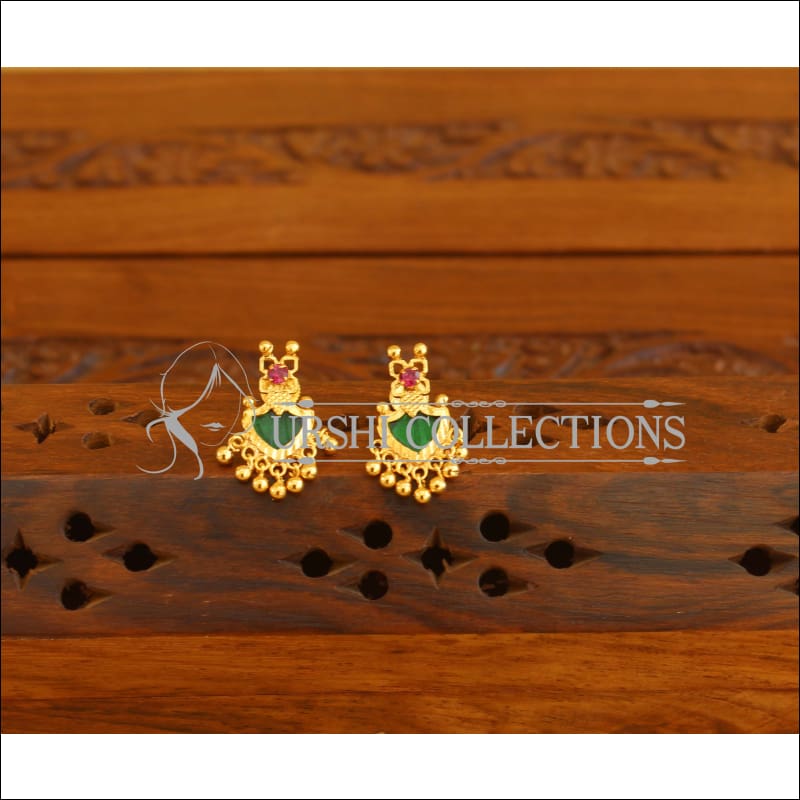 Kerala style Gold plated Palakka earrings M2358