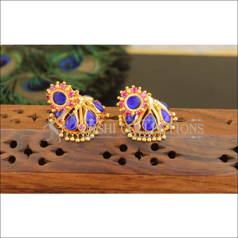 Kerala Style Gold Plated Palakka Earrings M2433 - Earrings