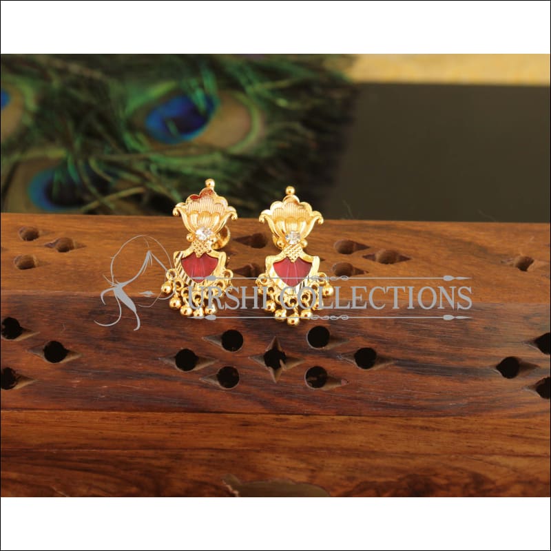 Kerala Style Gold Plated Palakka Earrings M2435 - Earrings