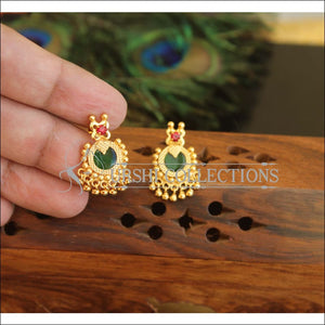 Kerala Style Gold Plated Palakka Earrings M2437 - Earrings