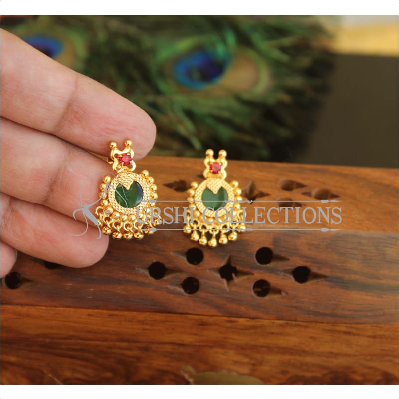 Kerala Style Gold Plated Palakka Earrings M2437 - Earrings