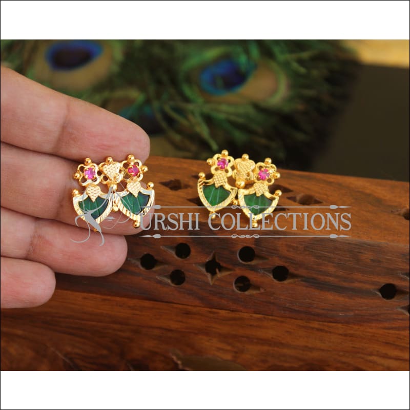 Kerala Style Gold Plated Palakka Earrings M2438 - Earrings