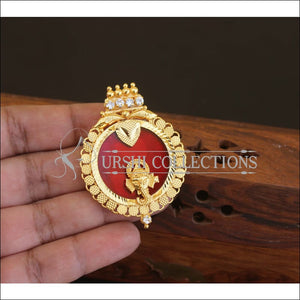 Kerala Style Gold Plated Palakka Ganesha Pendant M2607 - Pendant Set