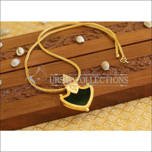 Kerala style gold plated palakka green pendant M1010 - Pendant Set