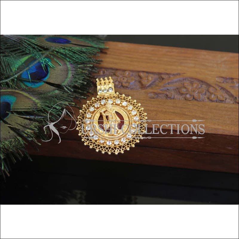 Kerala Style Gold Plated Palakka Krishna Pendant M2393 - Pendant Set