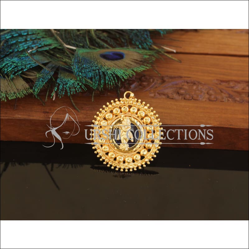 Kerala Style Gold Plated Palakka Krishna Pendant M2537 - Pendant Set