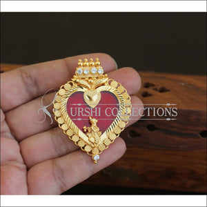 Kerala Style Gold Plated Palakka Krishna Pendant M2594 - Pendant Set