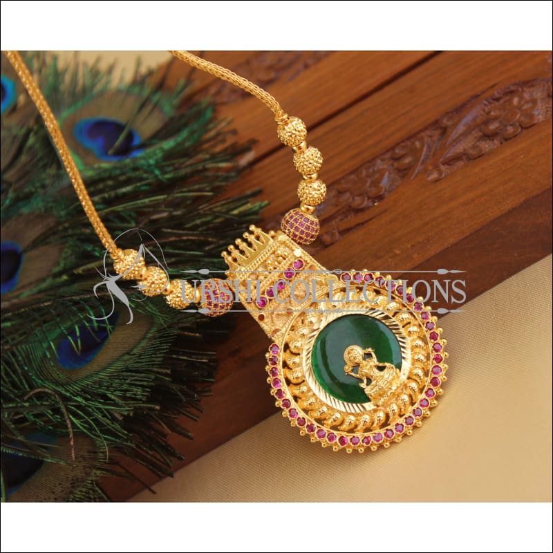 Kerala style gold plated palakka lakshmi necklace M946 - Necklace Set
