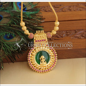 Kerala style gold plated palakka lakshmi necklace M946 - Necklace Set