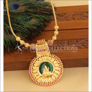 Kerala style gold plated palakka lakshmi necklace M947 - Necklace Set