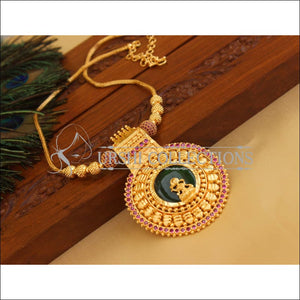 Kerala style gold plated palakka lakshmi necklace M948 - Necklace Set