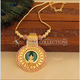 Kerala style gold plated palakka lakshmi necklace M949 - Necklace Set