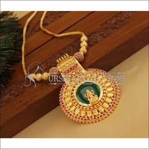 Kerala style gold plated palakka lakshmi necklace M949 - Necklace Set