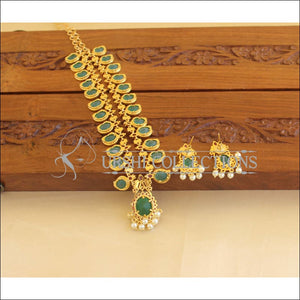 Kerala Style Gold Plated Palakka Mango Necklace Set M1866 - Necklace Set