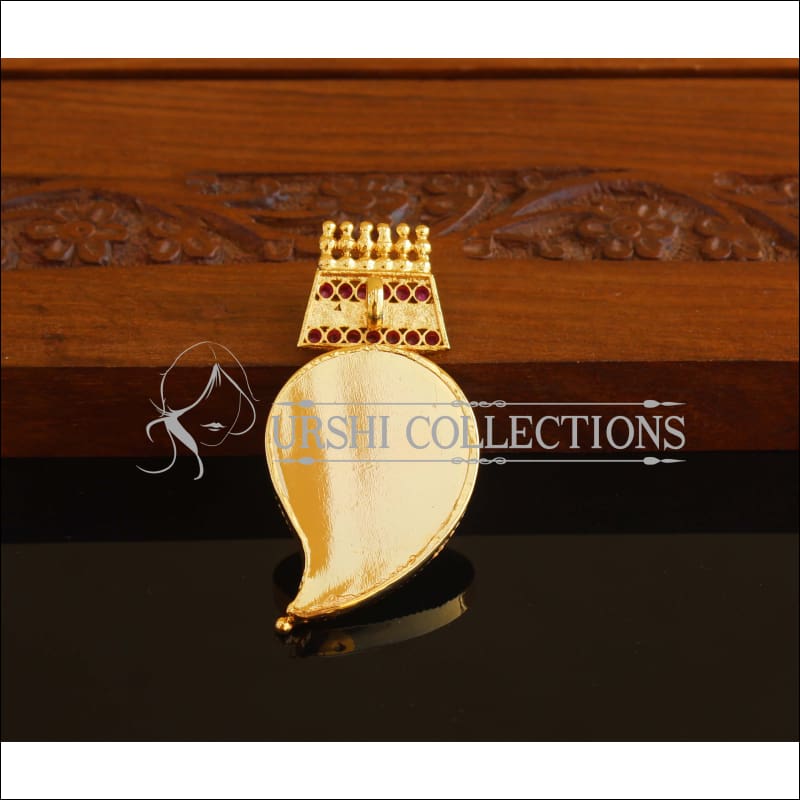 Kerala Style Gold Plated Palakka Mango Pendant M1951 - Pendant Set