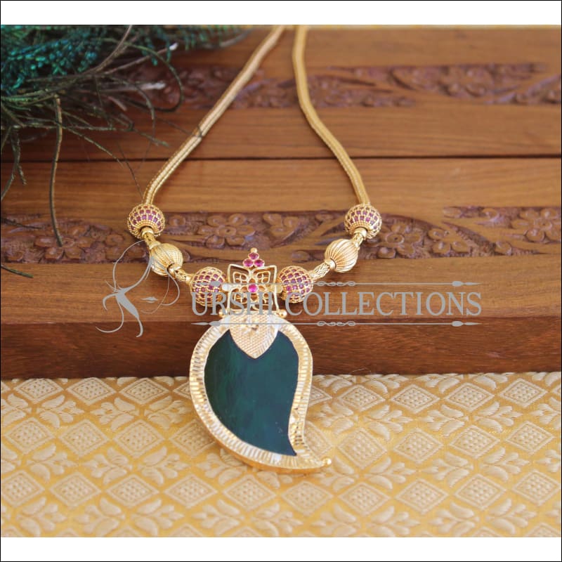 Kerala style gold plated palakka Necklace M1235 - Necklace Set