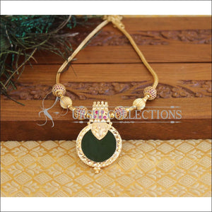 Kerala style gold plated palakka Necklace M1236 - Necklace Set