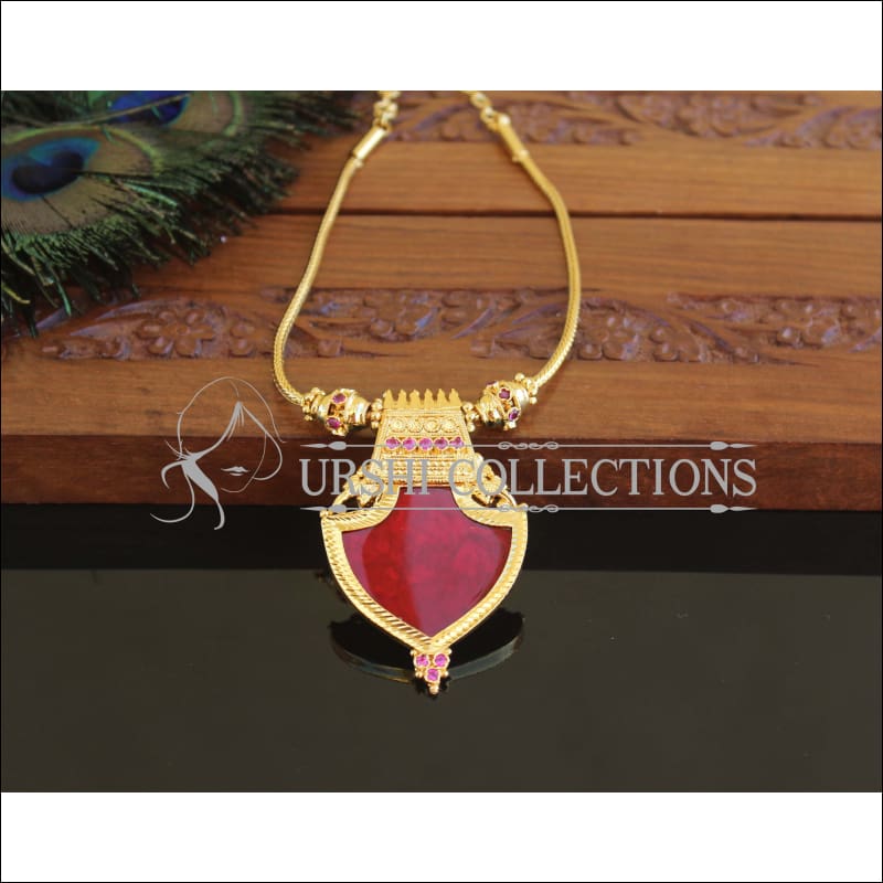 Kerala style Gold plated Palakka Necklace M2214 - Set