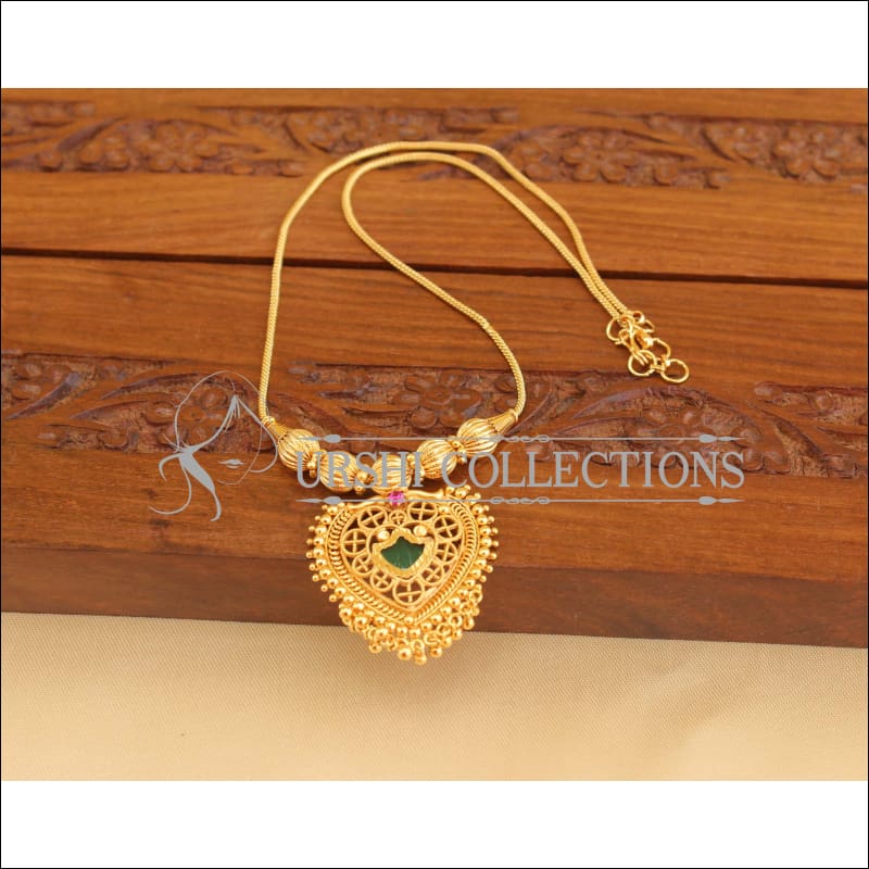 Kerala style gold plated palakka necklace M960 - Necklace Set