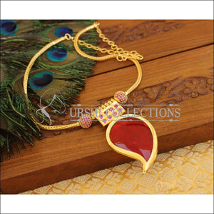 Kerala style gold plated palakka necklace M978 - Necklace Set