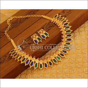 Kerala Style Gold Plated Palakka Necklace set M1284 - Necklace Set