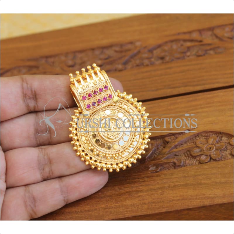 Kerala style gold plated palakka pendant M1112 - Pendant Set