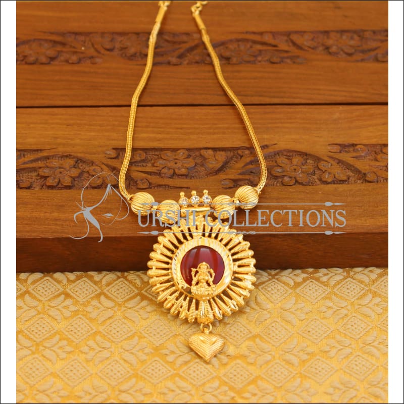 Kerala style gold plated palakka temple necklace M1065 - Necklace Set