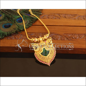 Kerala style Gold plated Peacock Palakka Necklace M2230 - Set