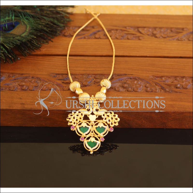 Kerala style Gold plated Peacock Palakka Necklace M2272 - Set