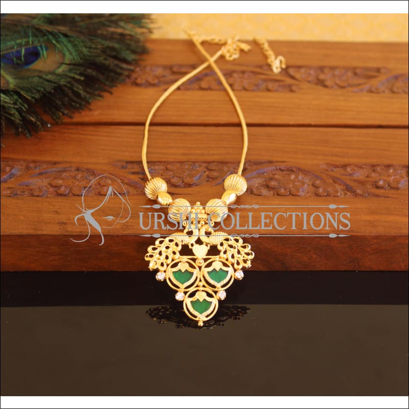 Kerala style Gold plated Peacock Palakka Necklace M2273 - Set