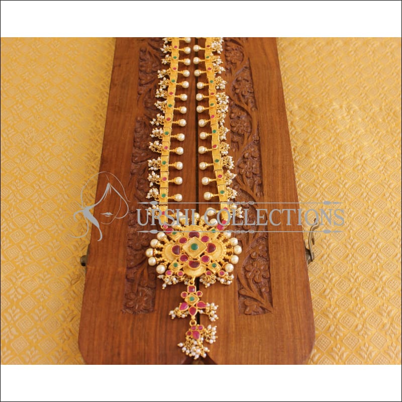 Kerala style Gold plated Pearl Necklace M2387 - Necklace Set