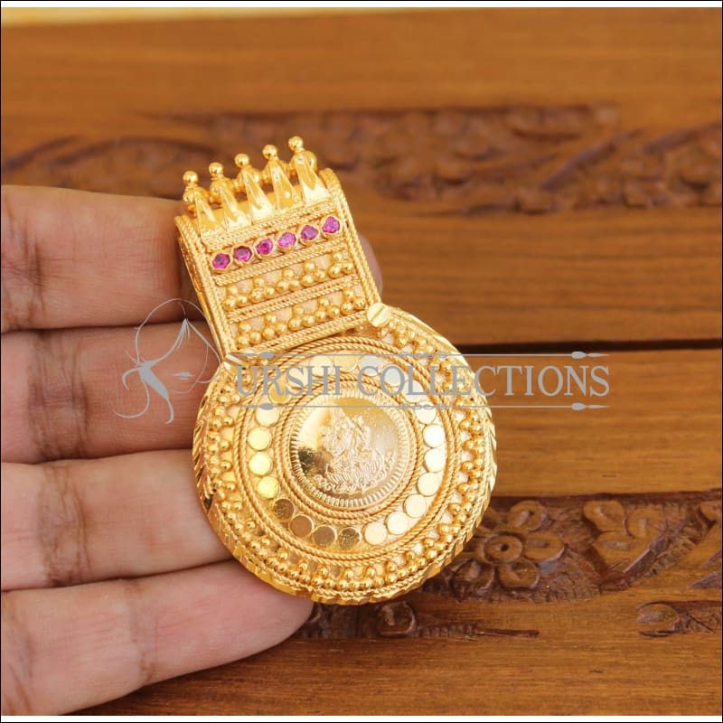 Kerala style Gold plated pendant M1110 - Pendant Set