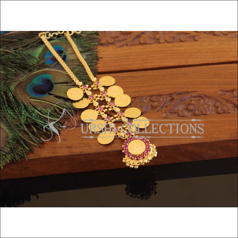 Kerala Style Gold Plated Temple Coin Necklace M2301 - Set