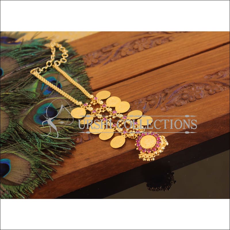 Kerala Style Gold Plated Temple Coin Necklace M2301 - Set