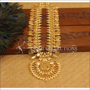 Kerala Style Gold Plated Temple Coin Necklace M3028 - Necklace Set