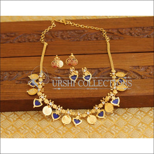 Kerala Style Gold Plated Temple Coin Necklace Set M1288 - Necklace Set