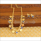 Kerala Style Gold Plated Temple Coin Necklace Set M1291 - Necklace Set