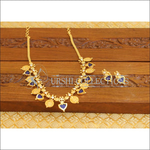 Kerala Style Gold Plated Temple Coin Necklace Set M1291 - Necklace Set