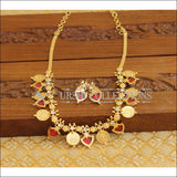 Kerala Style Gold Plated Temple Coin Necklace Set M1292 - Necklace Set